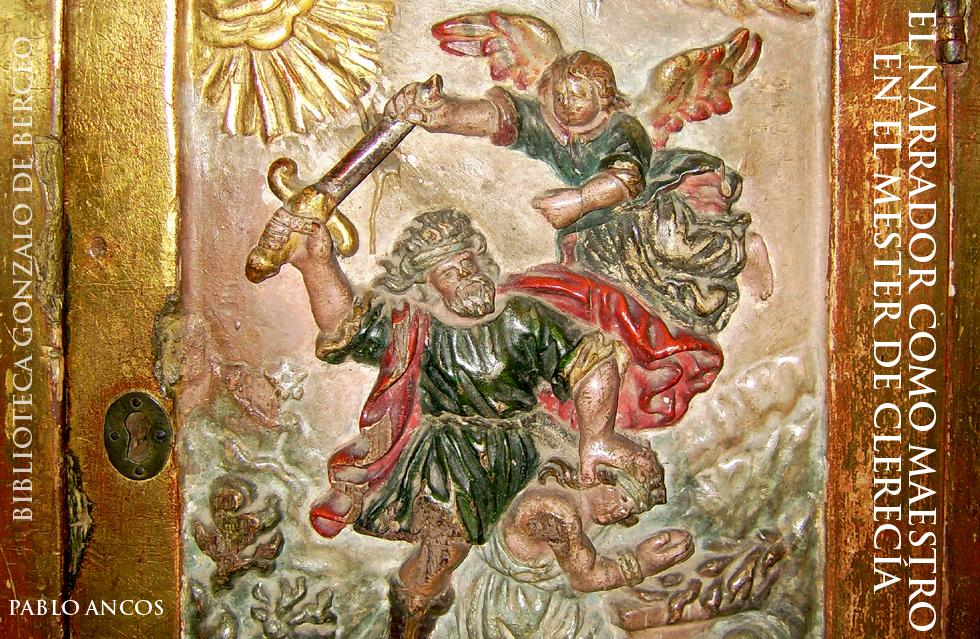 Detalle de la puerta del sagrario de la iglesia de Santa Mara de la Asuncin de Alcanadre (La Rioja) del siglo XVI. Se recrea el sacrificio de Abrahn sobre su hijo Isaac.(Gnesis 22:1-19)