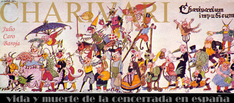 El charivari según dibujo de Julio Caro Baroja realizado especialmente para la edición de este artículo en la revista HISTORIA16, nro. 47 (Diciembre de 1979)