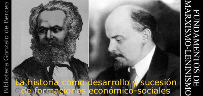 De izquierda a derecha, Marx y Lenin