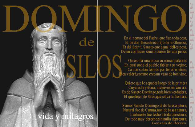 Detalle del conjunto escultórico que la villa de Cañas dedica a su hijo predilecto Domingo de Silos. 