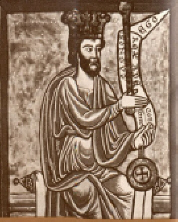 Alfonso VI (miniatura del Libro de las Estampas, Catedral de León)