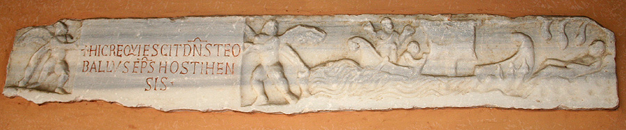 Lápida funeraria cristiana de un ciudadano romano de Ostia.