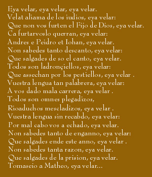 Estrofas 178-187 de la cantiga EYA VELAR de Gonzalo de Berceo.