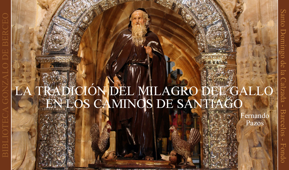 Imagen de Santo Domingo de la Calzada en un lateral del templete gótico de 1513 que alberga el sarcófago románico del santo calceatenese.