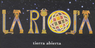 Emblema que presidió la magna exposición sobre La Rioja, y que se celebró en  Calahorra en el verano del 2000.  La grafía está representada por caracteres capitulares del códice 60, donde se encuentran las Glosas Emilianenses.